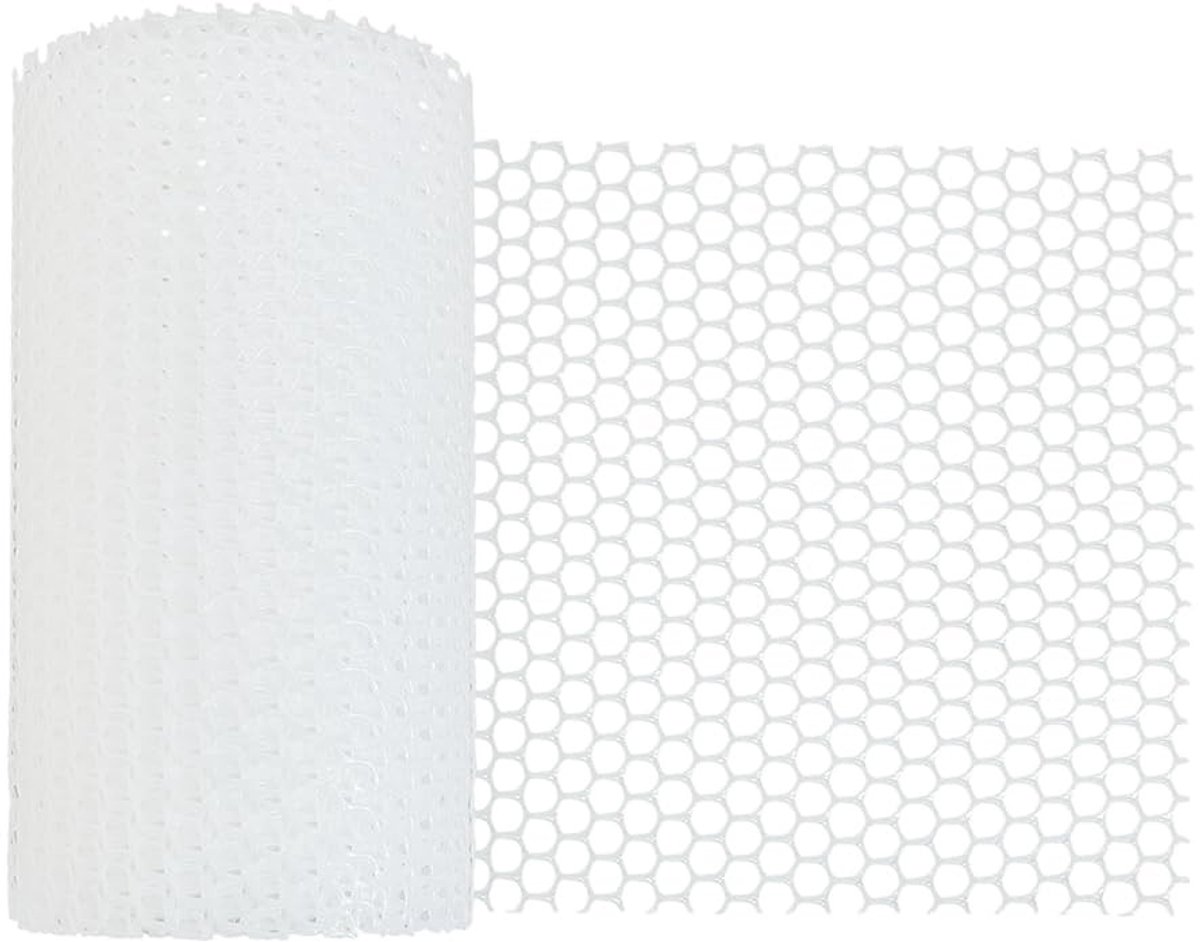 Dailygoods - 5m x 20.4cm Witte Plastic Kippengaas Hekwerk - Pluimvee Schermen Met Kabelbinder