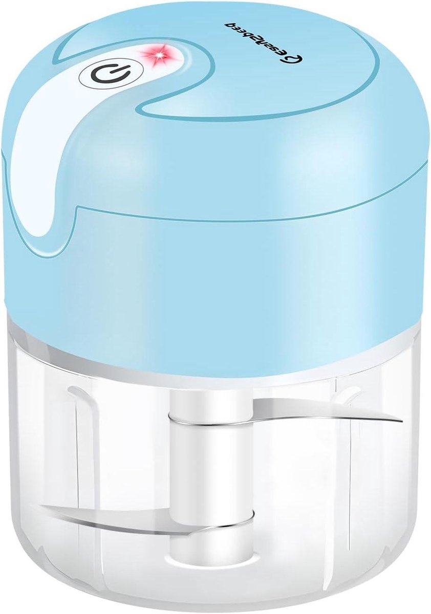 Mini Food Chopper - Keukenmachine Compact - Snel Ingrediënten Snijden - Draadloos Oplaadbaar - 250ml Capaciteit - Blauw