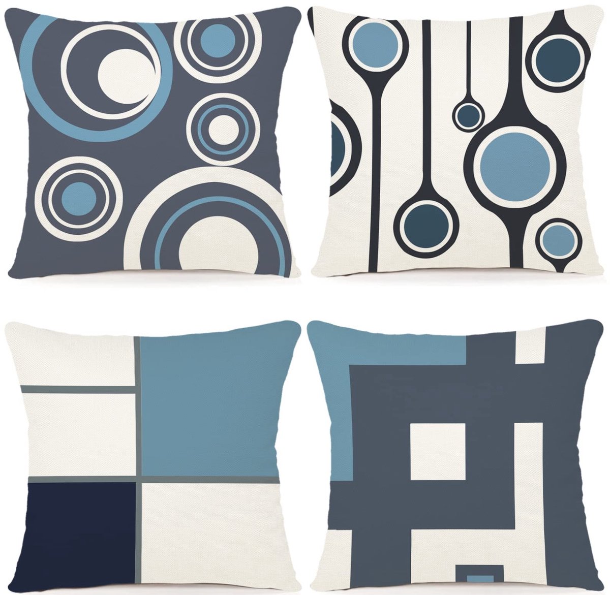 Dailygoods- Kussenhoezen Set van 4 - Decoratieve Kussenslopen 40 x 40 cm - Kussens voor Binnen/Buiten - Moderne Kussens - Gezinsinspiratie
