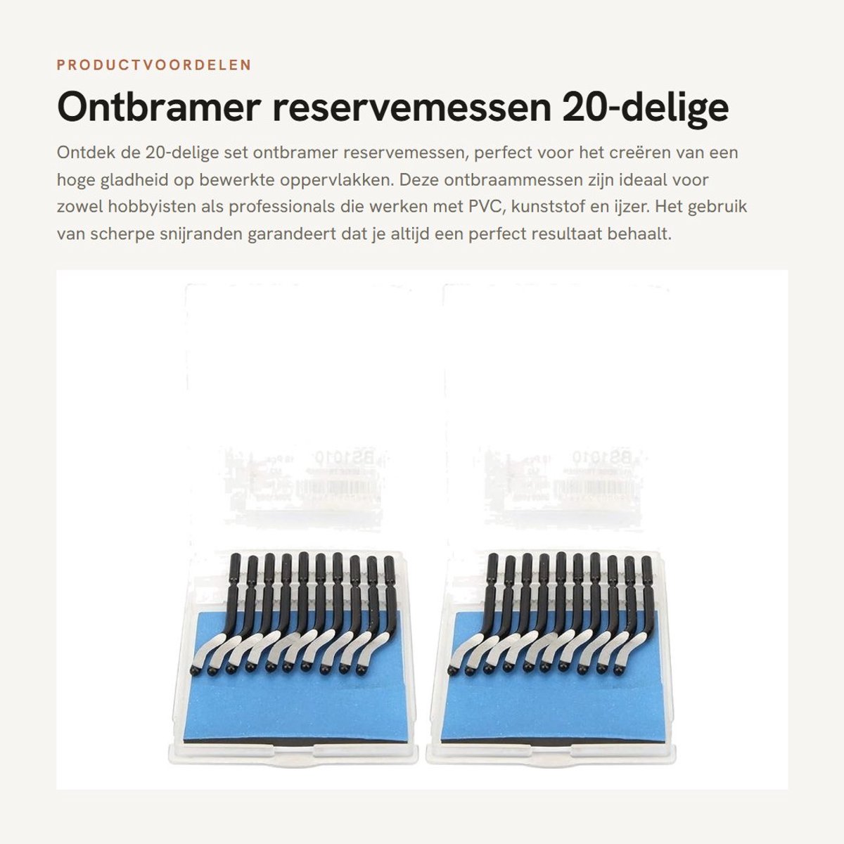 Dailygoods- Ontbramer 20-delige set - Reservemessen - Deburringbladen - Snijmessen - Kunststof/Metaal - Hoogwaardige gladheid - Snijmes