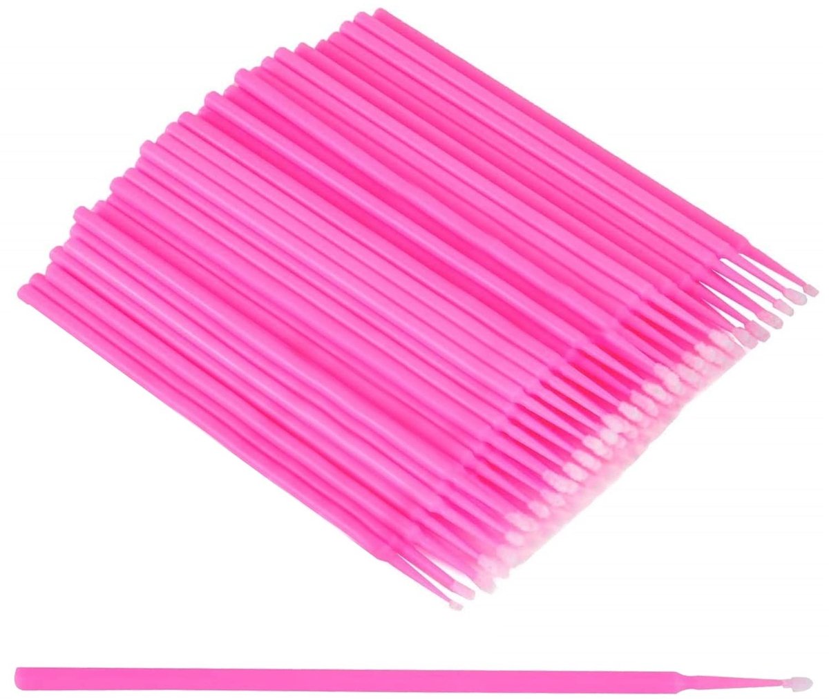 Dailygoods- Micro Applicator Borstels 100 Stuks - Wegwerp Applicator - Mascara Borstels - Wimperverlengborstel - Lichtgewicht - Kunststof 9,6 cm - Mascaraborstels