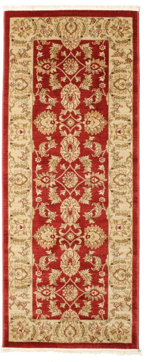 Vloerkleed, Oosterse, 80 x 200 cm, Rechthoekig, Middelpolig, Woonkamer, Eetkamer, Slaapkamer, Keuken, Hal, Alleen chemisch reinigen, oeko_tex_100, Rood
