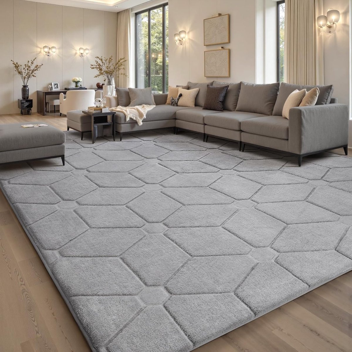 Lemon Vloerkleed voor de woonkamer, wasbaar tapijt, kinderkamer, pluizige tapijten, slaapkamertapijt, laagpolig pluizig antislipmat kinderkamer tapijten