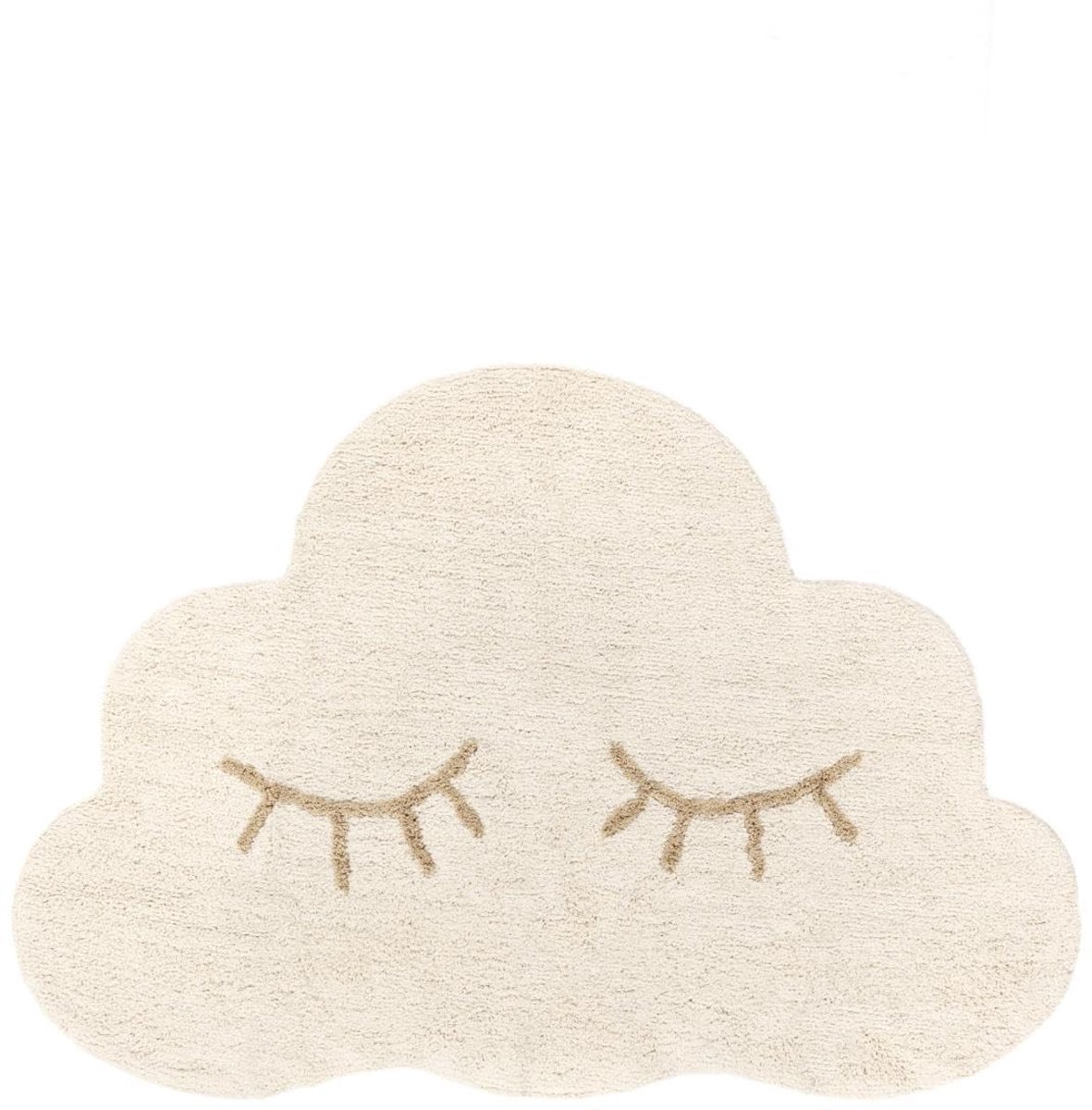 Sleepy cloud, Kinderkleed, 100 x 150 cm, Middelpolig, Kinderkamer, Machinewas, Zonder gevaarlijke chemicaliën, Off Wit/Beige