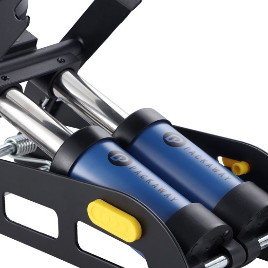 Packaway Professionele Voetpomp Fietspomp - Dubbele cilinder - Manometer tot 8 bar - Metaal - Zwart Blauw — afbeelding 3
