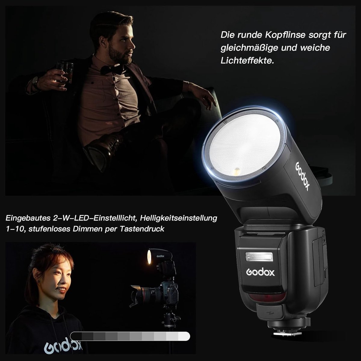 Professionele Ronde Flitser 76W Speedlite met 1/8000 HSS, 2.4G Draadloos Systeem en E-TTL II voor Camera's