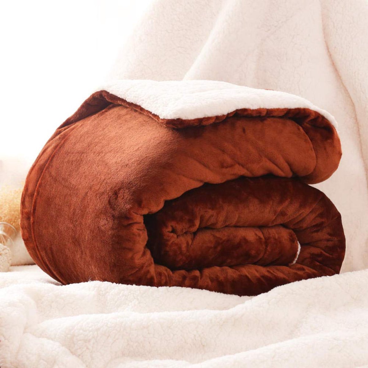 fleece werpdekens Reisformaat - Superzachte donzige warme stevige bedspreien voor bank Microfiber deken -7_180cmX200cm6,2 kg