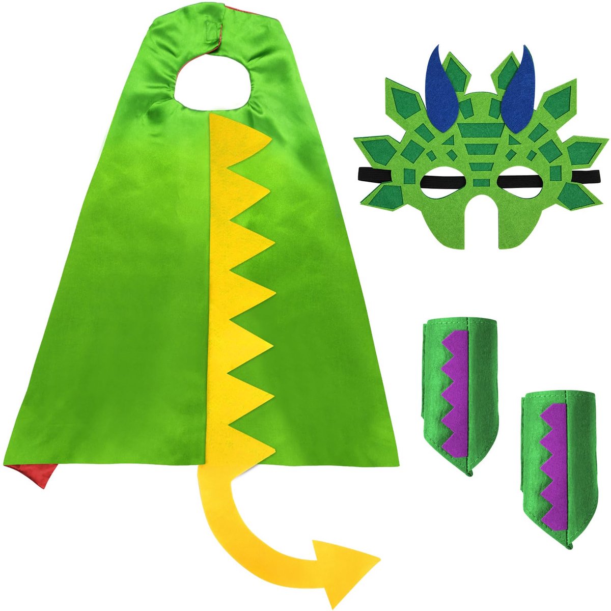 Aomig Dinosaurus Cape, Dinosaurus Carnavalsmantel, Kinder Cosplay Carnavalsmantel met Masker, Cape voor Rollenspel, Halloween Themafeest, Verjaardagsfeestje, Maskeradekostuums