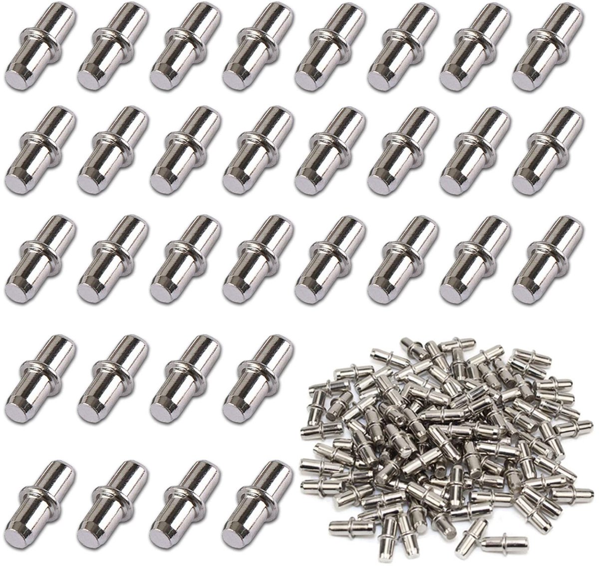 Dailygoods- Plankdragers 100 stuks - Metalen Plankdragers - Zilver - Diameter 5 mm - Schokbestendig - Compact Ontwerp - Gereedschapvrij Montage - Planksteunen