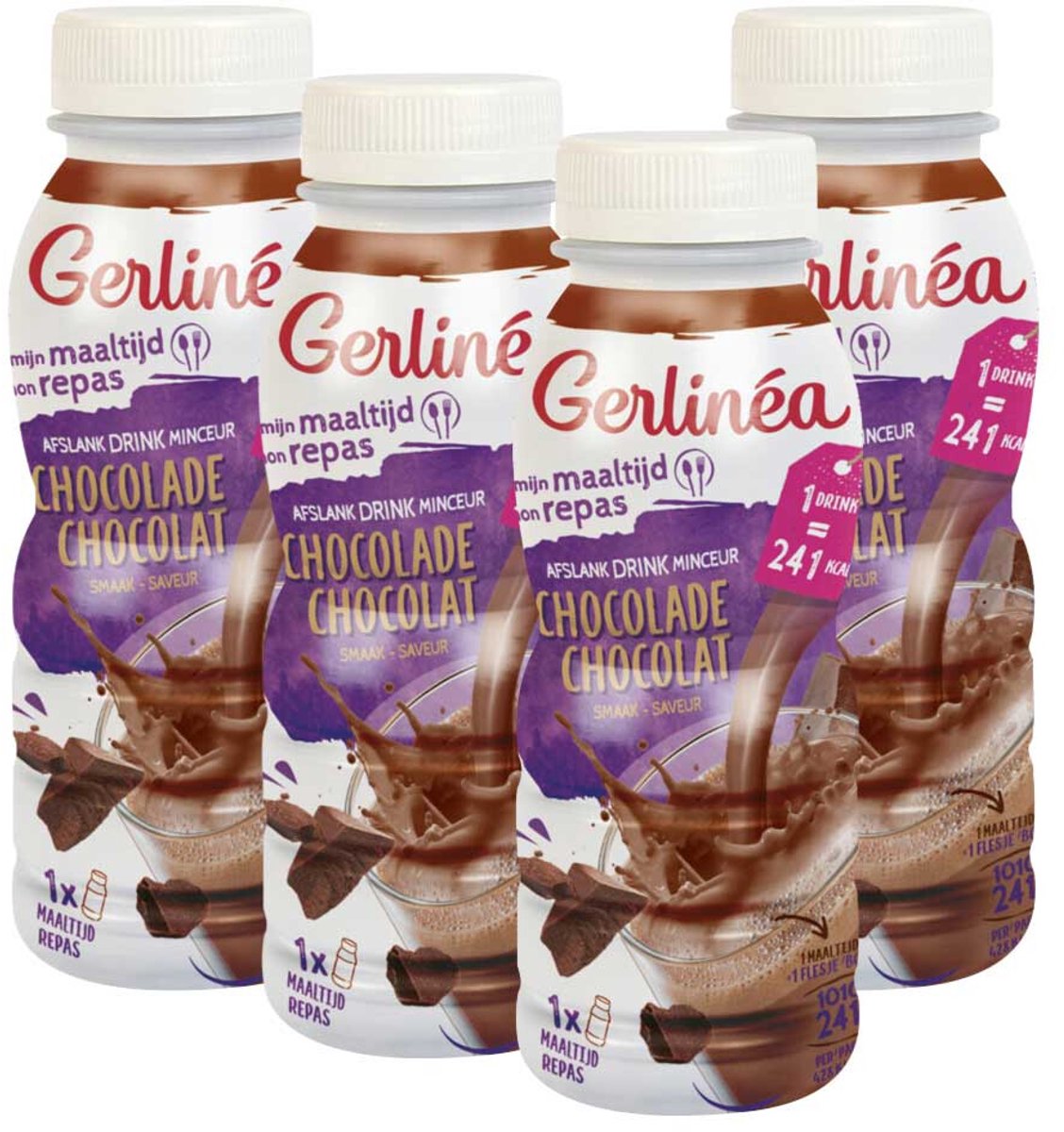 Gerlinea Drinkmaaltijd Chocolade - 4 x 236 ml - Voordeelverpakking