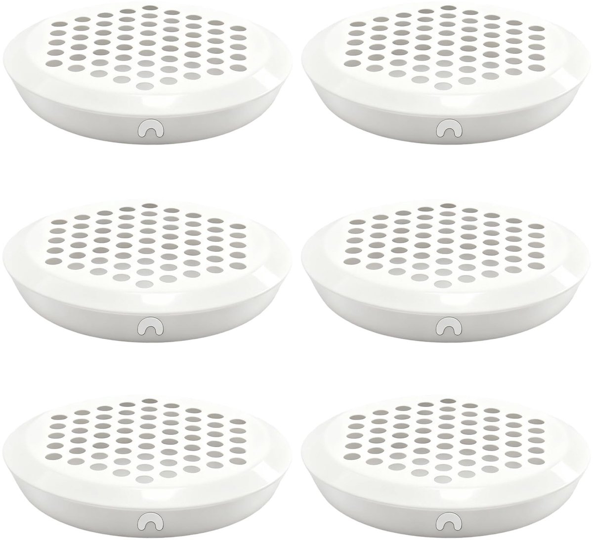 Dailygoods - Ventilatierooster - 6 Stuks Wit voor Kasten en Keuken