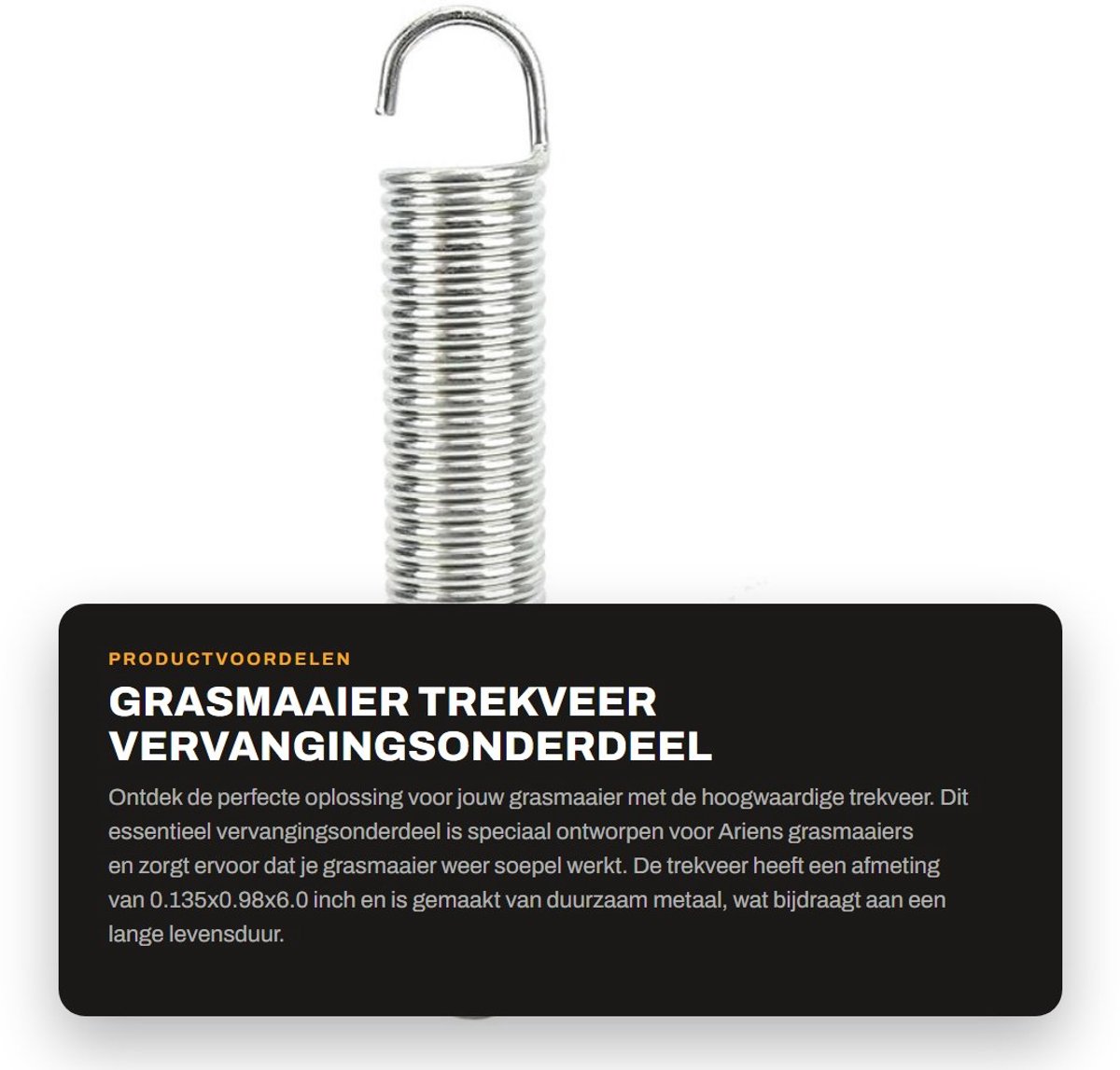 Dailygoods- Trekveer 08320300 - Metalen Trekveer - Vervanging voor Ariens/Gravely Grasmaaier - Duurzaam - 0.135x0.98x6.0 inch - Uitstekende prestaties - Grasmaaieronderdeel