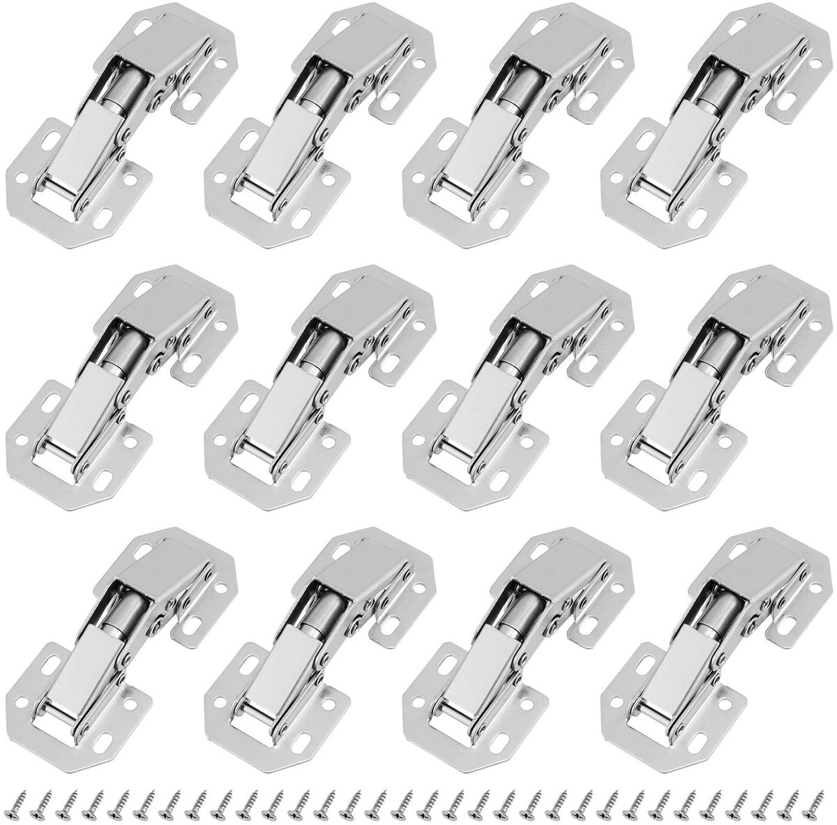 Dailygoods- Meubelscharnieren 90 Graden - Softclose - Verborgen - 12 Stuks - Koudgewalst Staal - Inclusief 48 Schroeven - Kastdeurscharnieren
