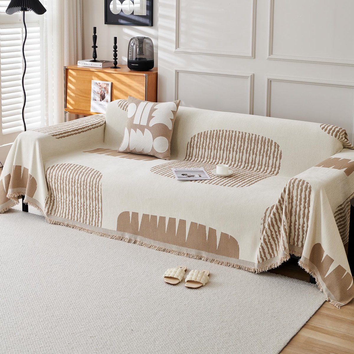 Plaids voor banken wasbare deken voor bed settees fauteuils, woonkamer 180 x 130 cm-curry