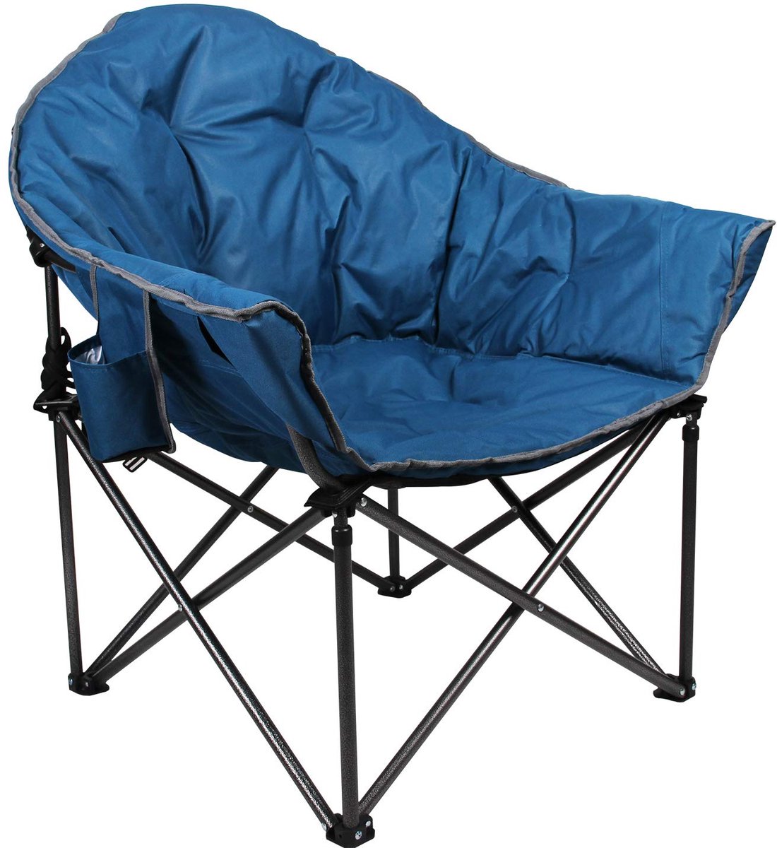 CAMP Moonchair Oversized campingstoel, opvouwbaar, schotel, klapstoel, visstoel, campingstoel, tot 150 kg, met koeltas, voor binnen en buiten