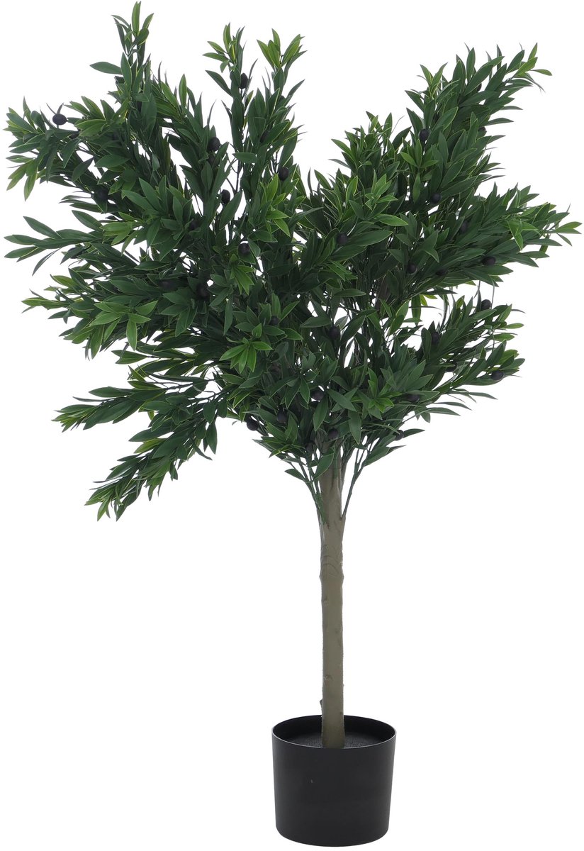 MCW Kunstmatige olijfboom MCW-Q88, decoratieve plant, kunstboom, kunstplant, voor buiten, polyethyleen, 130x99x50 cm Groen