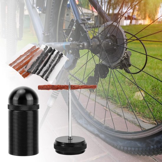 Fietsband Reparatiekit - Lekke Band Herstel - Onderweg Repareren - Tubeless Banden Geschikt - 10 Stuks Strips - Zwart — afbeelding 3