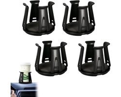 Bekerhouder Auto - 4 Stuks - Drankhouder - Zelfklevend - Koffiehouder - Multifunctionele Bekerhouder Voor Auto - Blikjeshouder - Cupholder - Autoaccessoires - Geschikt Voor Waterbekers En Andere Drankbekers - Zwart