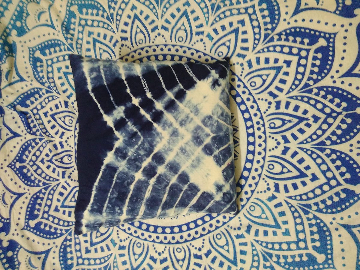 wit verspreid V-vorm kussen, Tie Dye kussens, decoratieve katoenen worp, Shibori kussenslopen, outdoor kussenhoes 16x16, Bohemian Pillow Shams (2) (20)