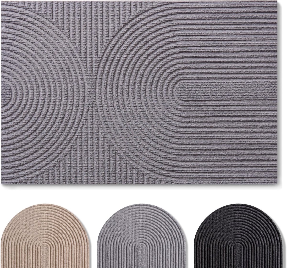 Deurmat 70x120 cm - antislip stofmat - met patroon - voordeurmat - polyester - binnen/stof