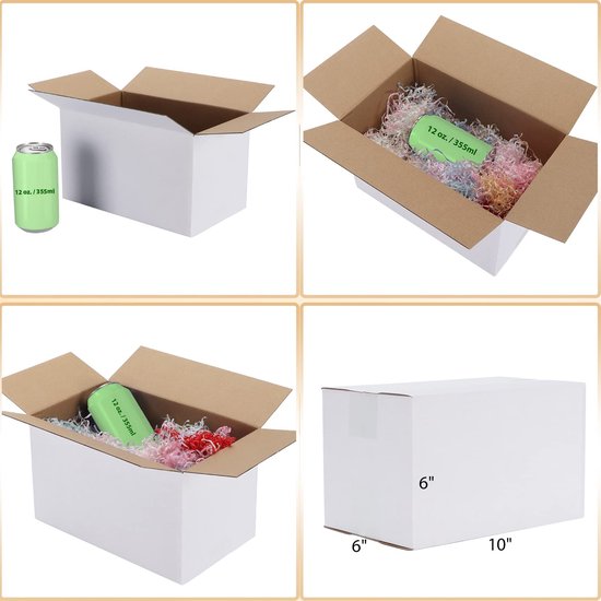 Stuks 25,4 x 15,3 x 15,3 cm witte verzenddozen, dozen voor kleine voorwerpen, speelgoed, schrijfwaren en kerstpakketten — afbeelding 3