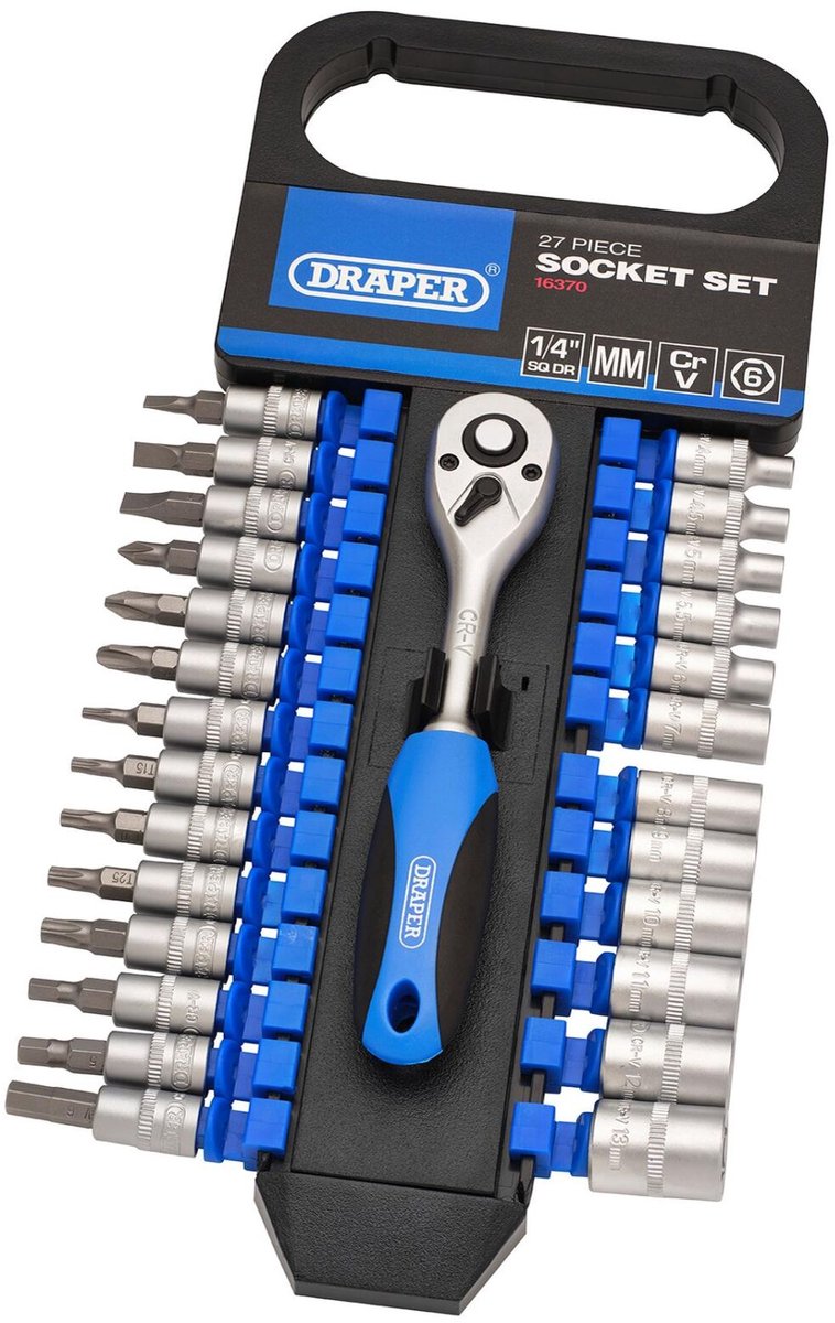 Draper doppenset - 1/4 inch- 27-delig