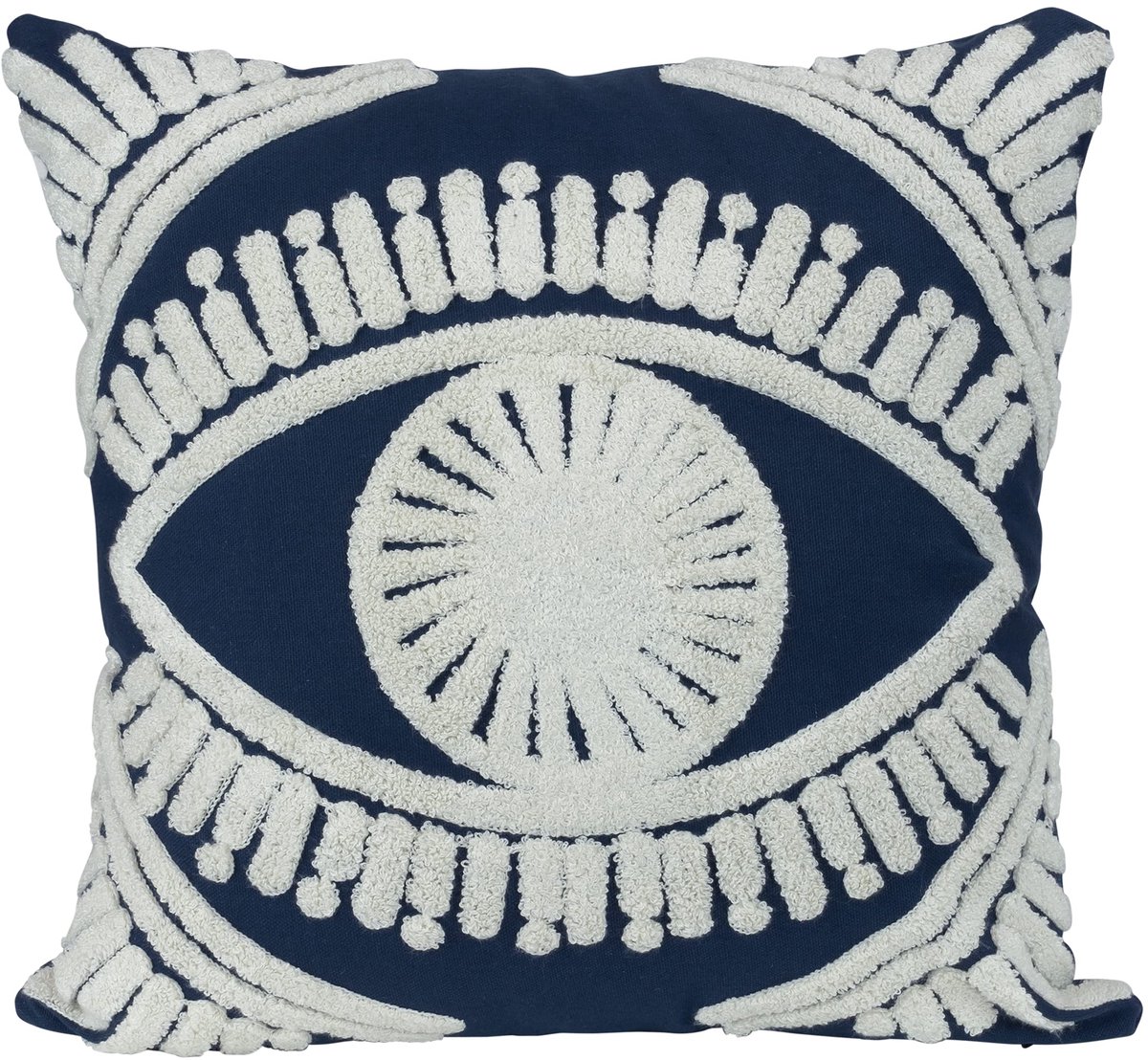 Sierkussen met oog - Gevuld - Sierkussens voor binnen - kussentjes bank - Kussentjes - Sierkussens vierkant - Gevulde sierkussens - Sierkussens blauw - Figuren sierkussens - Sierkussens - Woonac