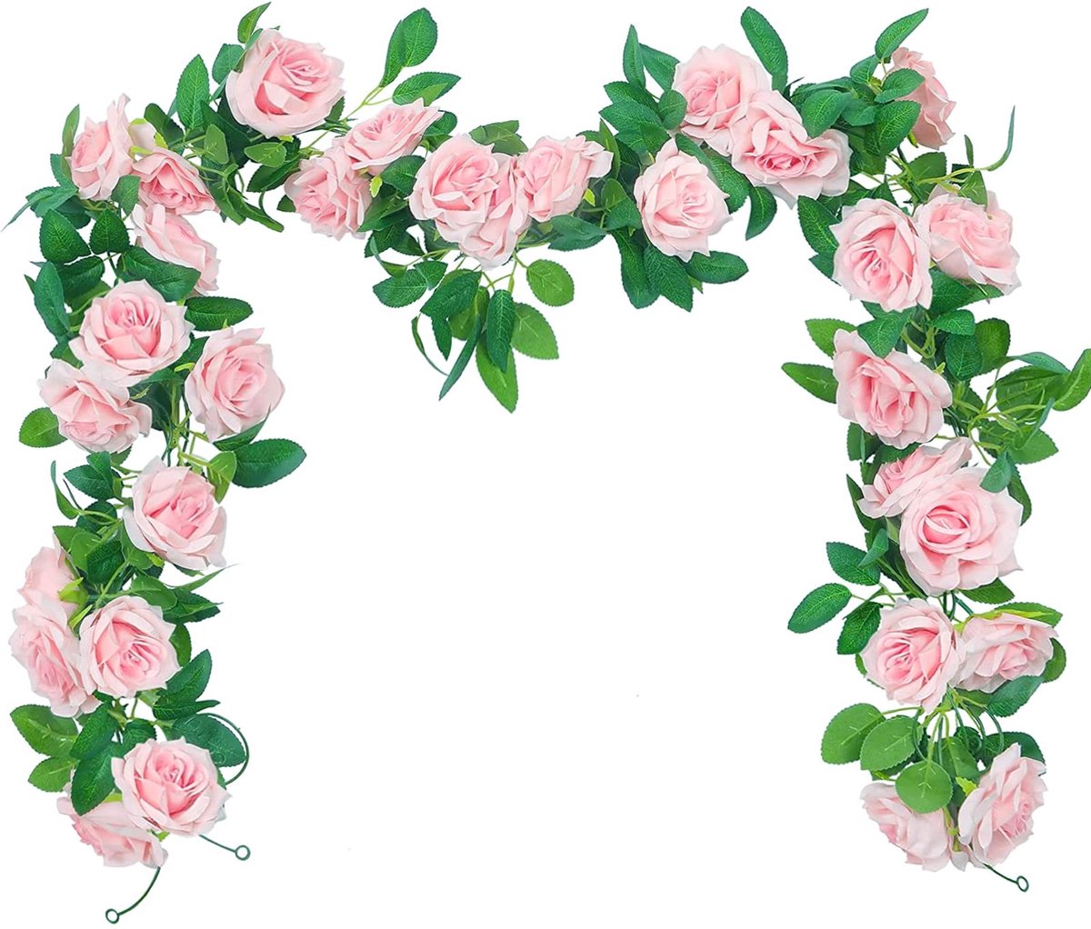 3 Stuks Roze Bloemenslinger Decoratie 24 Voet Kunstbloemen Roos Nep Bloemenkrans Wijnstok met 27 Bloemen Roos voor Huwelijksboog Feestelijke Partijen Huis Tuin Decor - Roze