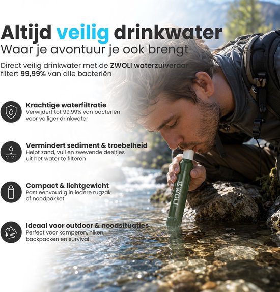 Zwoli® Waterfilter - 4000L - Waterzuiveringsapparaat - Noodpakket - Waterfiltersysteem - Groen — afbeelding 4