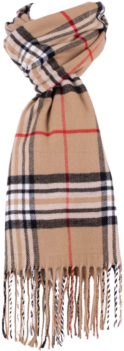 To Socks Klassieke Unisex Geruite Wintersjaal - Super Zachte Warme Tartan Omslagdoek voor Dames en Heren (Camel)