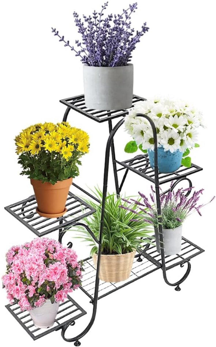 Plantentafel - Plantenrek Buiten - Plantensteun - Plantenstandaard -Zwart