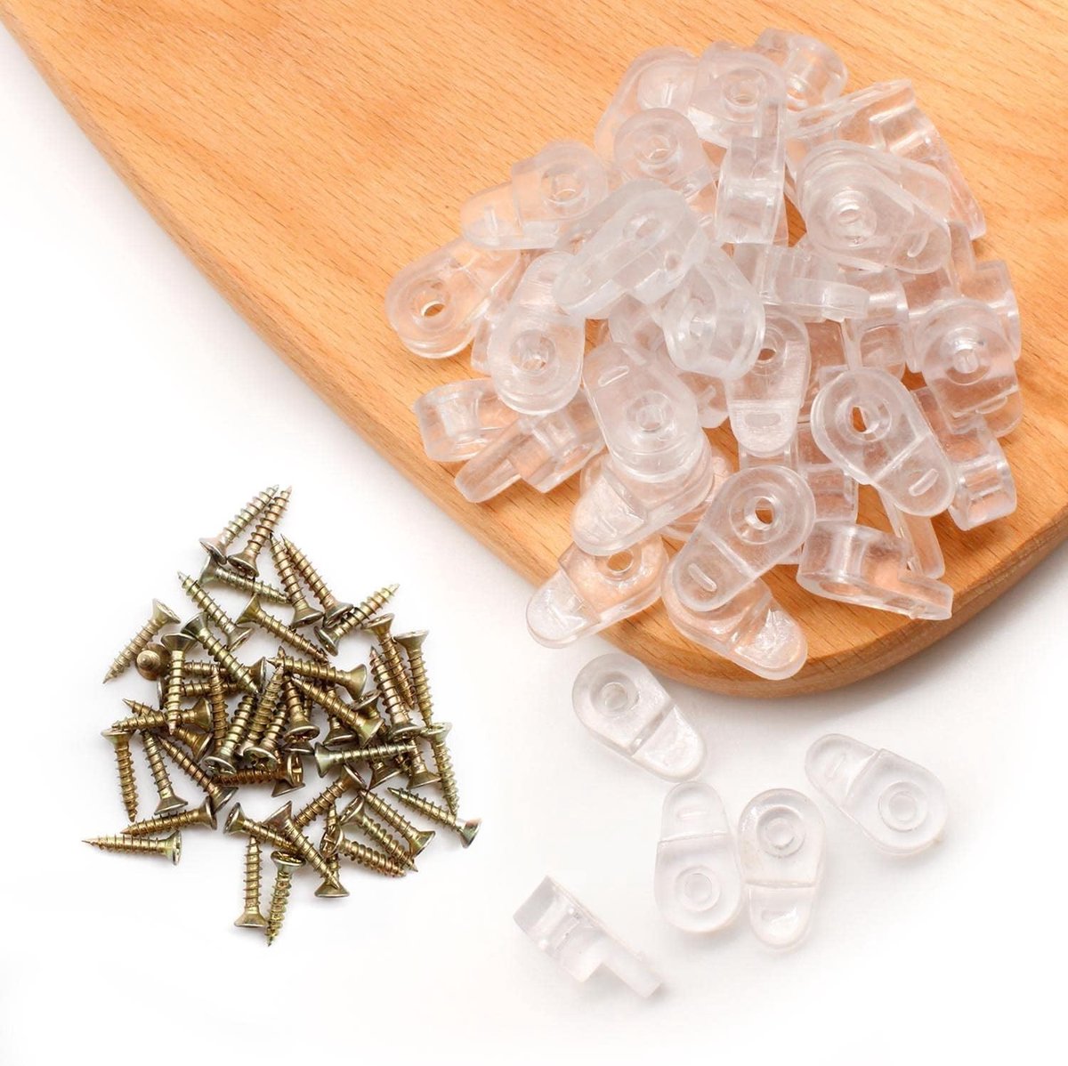50 Stuks Glazen Retainer Clips met Schroeven, Stevige Glazen Plankbeugels voor Kastdeuren en Spiegels, Geschikt voor 1-4mm Glas
