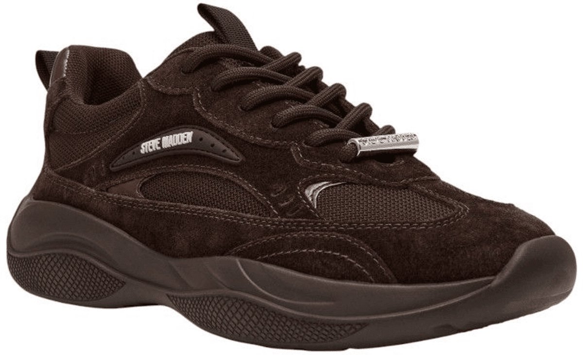 Steve Madden Dames Sneaker Premio-e Choco | Bruin | Maat: 38