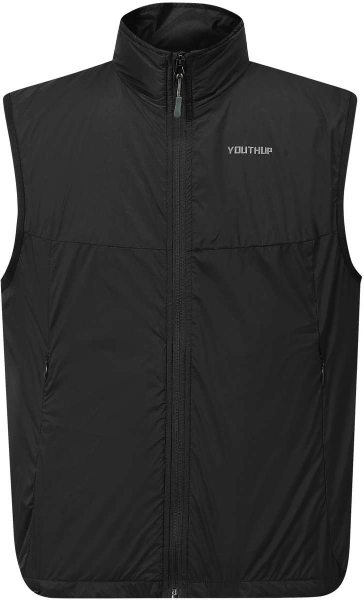 YOUTHUP Heren Outdoor Bodywarmer Lichtgewicht Waterafstotend Warm 2XL Zwart