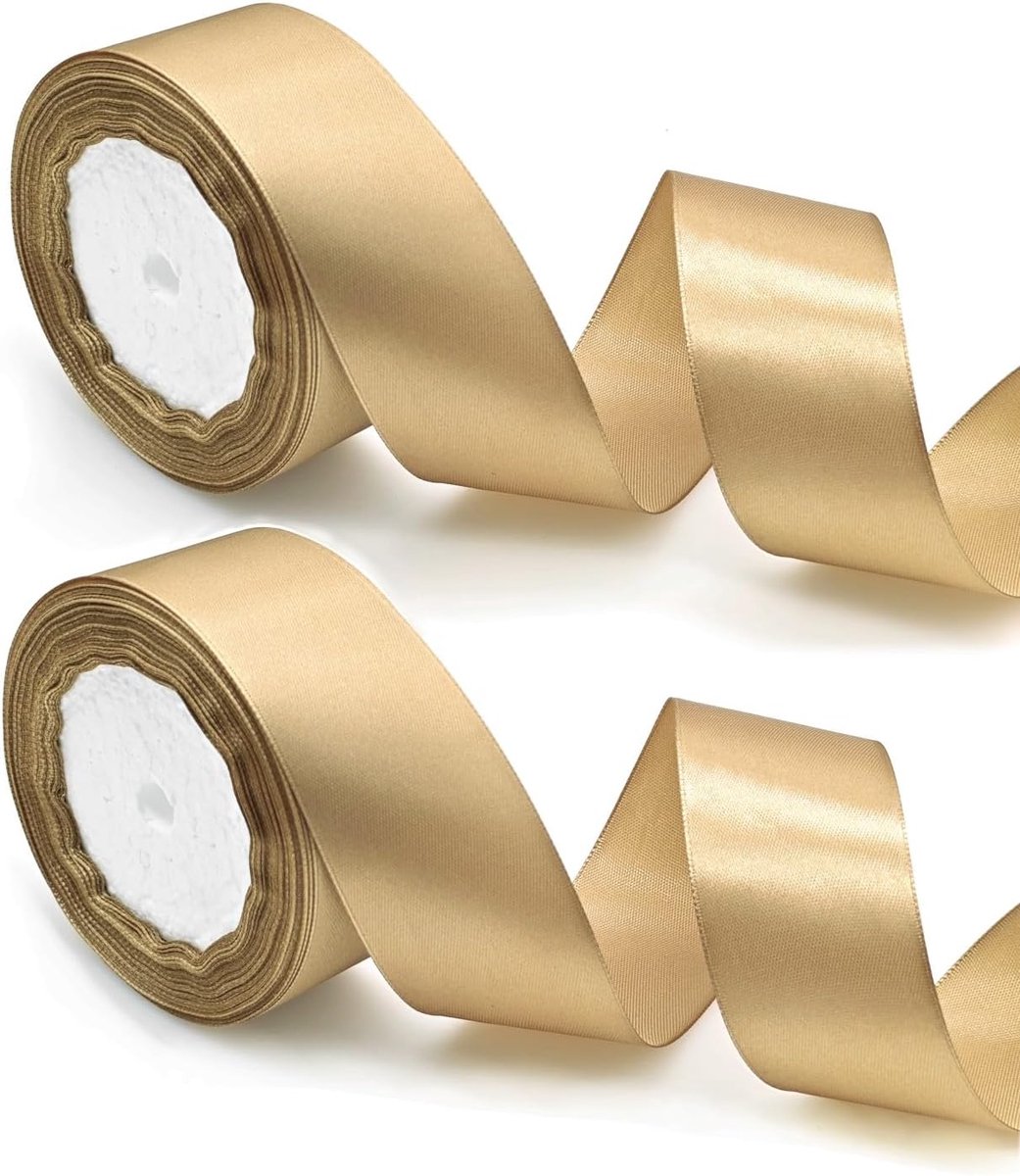 Satijnen lint 44 m en 4 cm breed voor inpakken, cadeaulint voor cadeau, stoffen lint voor taartdecoratie boeketten, knutselen, bruiloftsfeest, kerstboomversieringslint