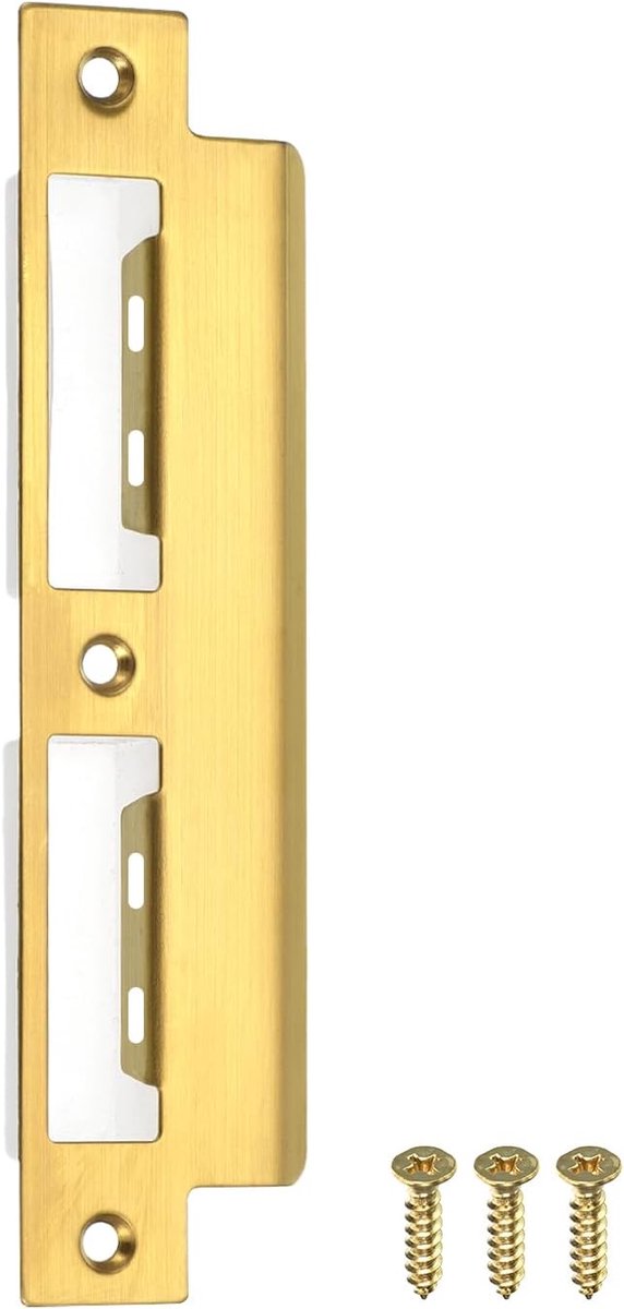 Sourcing map Deurslagplaat, 167 mm x 40 mm, 201 roestvrij stalen grendel slagplaat voor deurkozijnen, deurpalen, goud