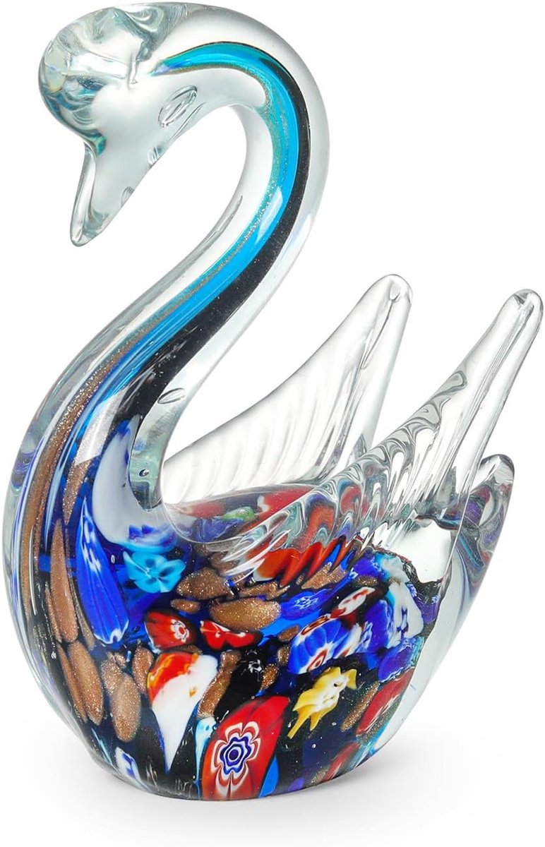 Glazen figuur, egel, transparant, gefacetteerd, 6,1 x 4,5 x 3,5 cm, dierenfiguur, decoratie en cadeau (zwanen)