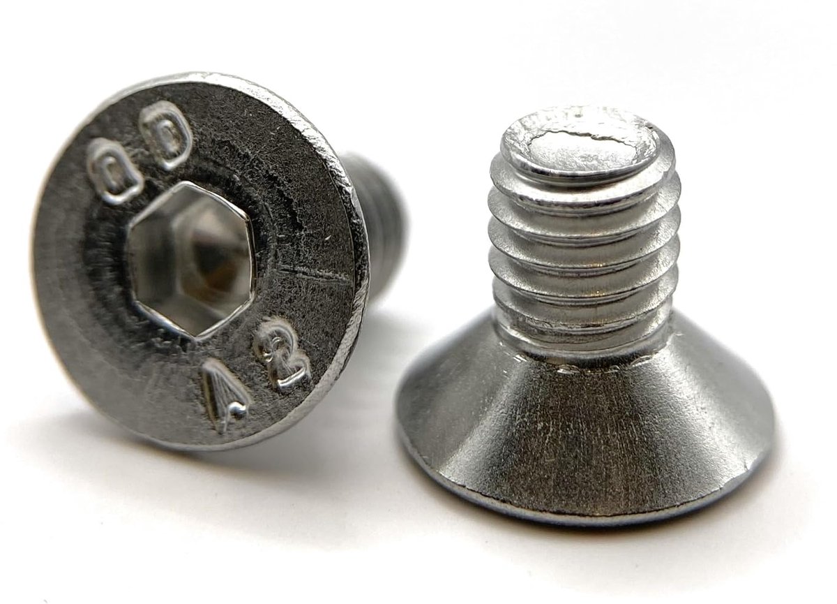 M6 x 10 mm verzonken kop BTR van roestvrij staal A2 | Ø 6 x 10 mm - M6 x 10 mm | FHC-schroeven inbussleutel (inbussleutel) ISO 10642 / DIN 7991 | roestvrijstalen schroef A2 (V2A/304): 10