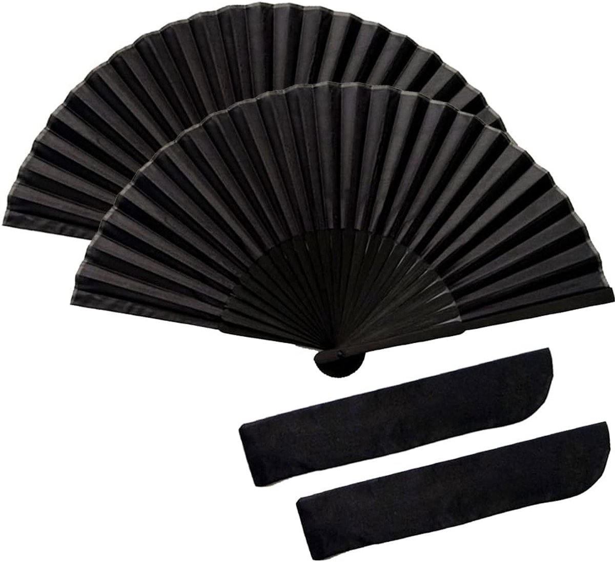 2 stuks handwaaiers voor dames, houten zwarte waaiers, bruiloft, vouwwaaiers, Spaanse Victoriaanse vouwwaaiers voor zomer, bruiloften, geschenken, geboortedag, feest, Halloween, carnaval, dansen, handfan
