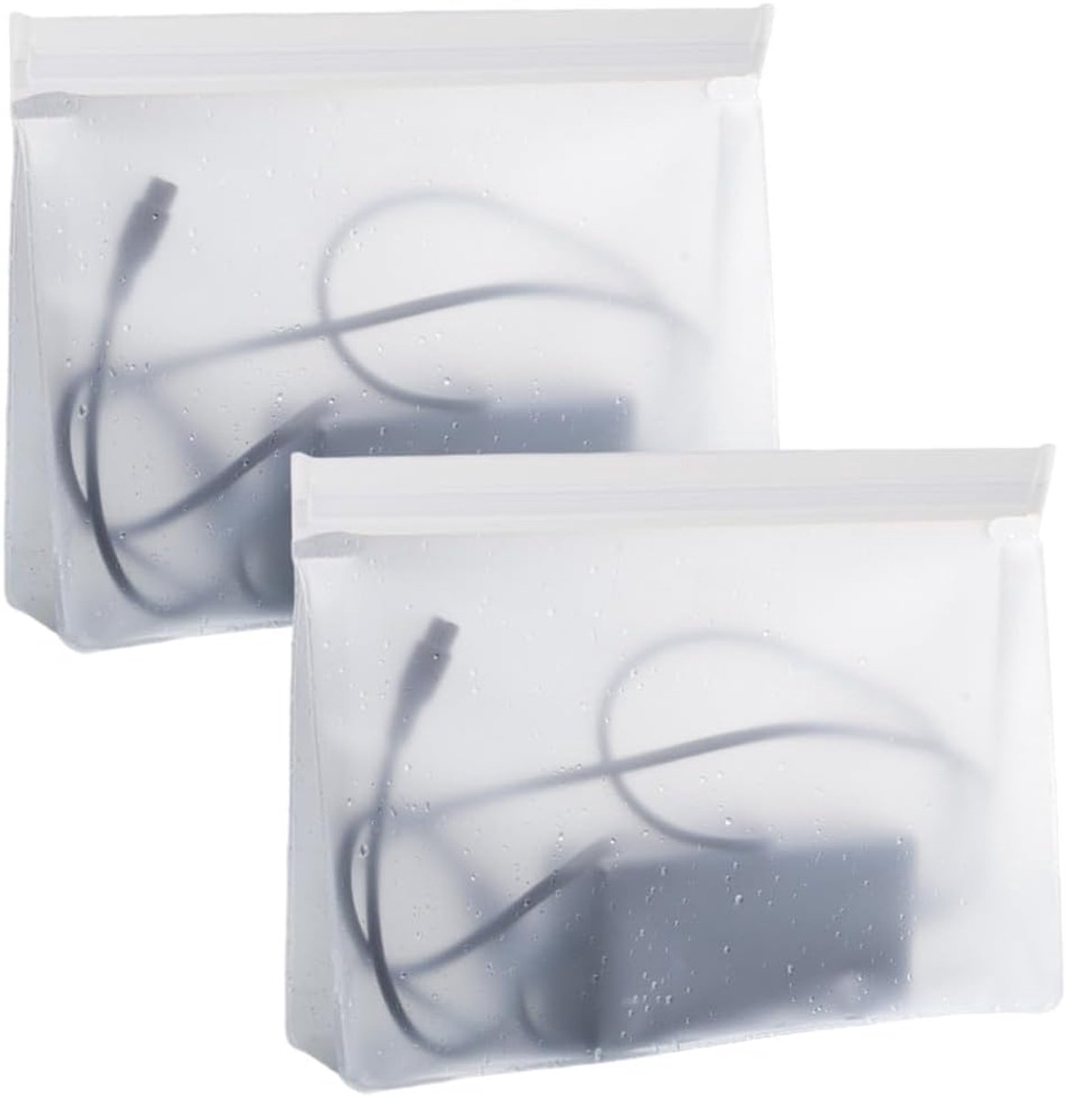 2 stuks kabeltas, draagbare reiskabel, waterdichte elektronica-accessoiretas voor scooterladers, e-scooteroplader, voeding fiets (transparant)
