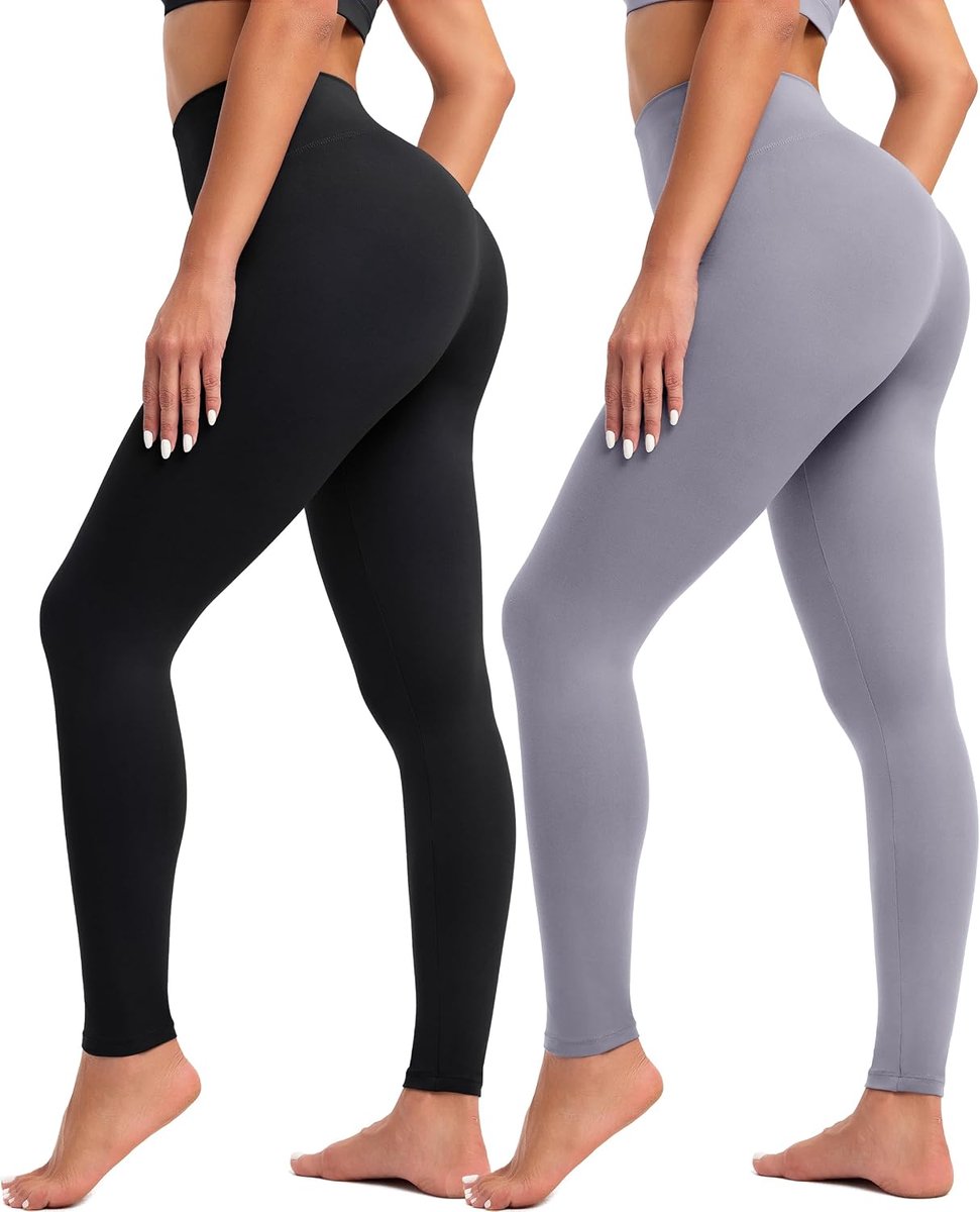 Leggings voor dames, hoge taille, zachte sportbroek voor dames, lange elastische legging voor yoga, pilates, vrije tijd, dagelijks gebruik (S-5XL)
