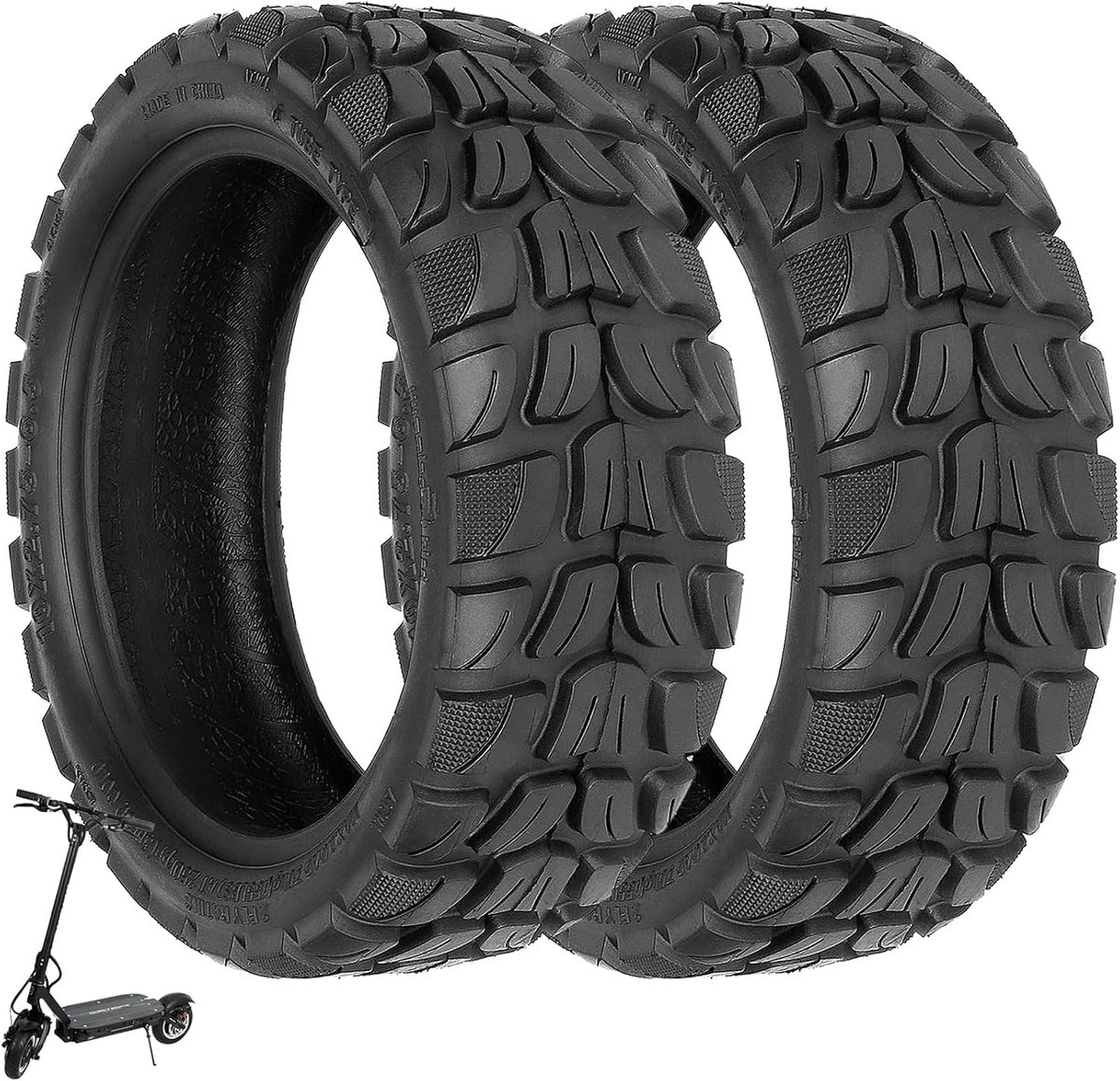 10 x 2,75-6,5 offroad-banden voor Speedway5, Dualtron3 Kugoo G Booster, Hitway H5, T4 Max reserve-offroad-banden voor voor- en achterwielen, verbrede verdikte banden (2 stuks)