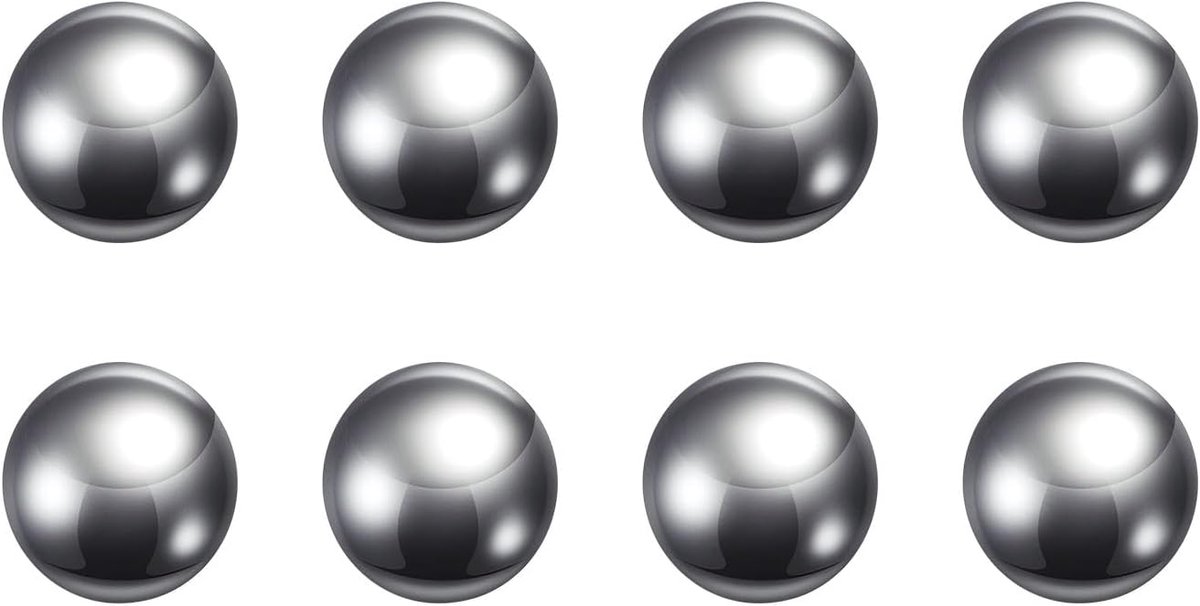 Sourcing map 8 stuks precisieballen 16 mm diameter G10 chroom stalen kogel voor lagers zilver