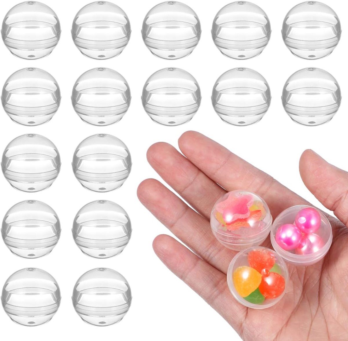 100 stuks transparante kunststof ballen, ronde gedraaide speelgoedballen om te vullen, voor capsulemachines, knutselprojecten, speelgoedaccessoires