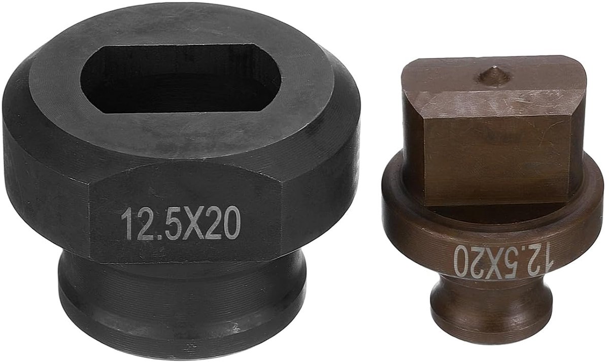 Boormachine voor hydraulische gaten, diameter 12,5 × 20 mm, hydraulische elektrische stansset met nauwkeurig ovaal gat voor MHP-20 JP-20 elektrohydraulische boormachine, bordeauxrood en