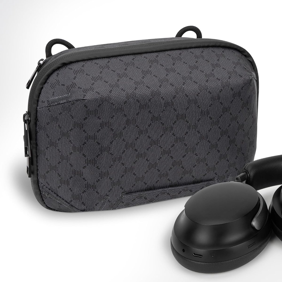 Elite Hoofdtelefoon Pouch compatibel met Bose QC Ultra, JBL Tour ONE M3, Sony WH-1000XM6 en meer, Soft Shell vervangende beschermende reisdraagtas met kabelopslag (donkergrijs)