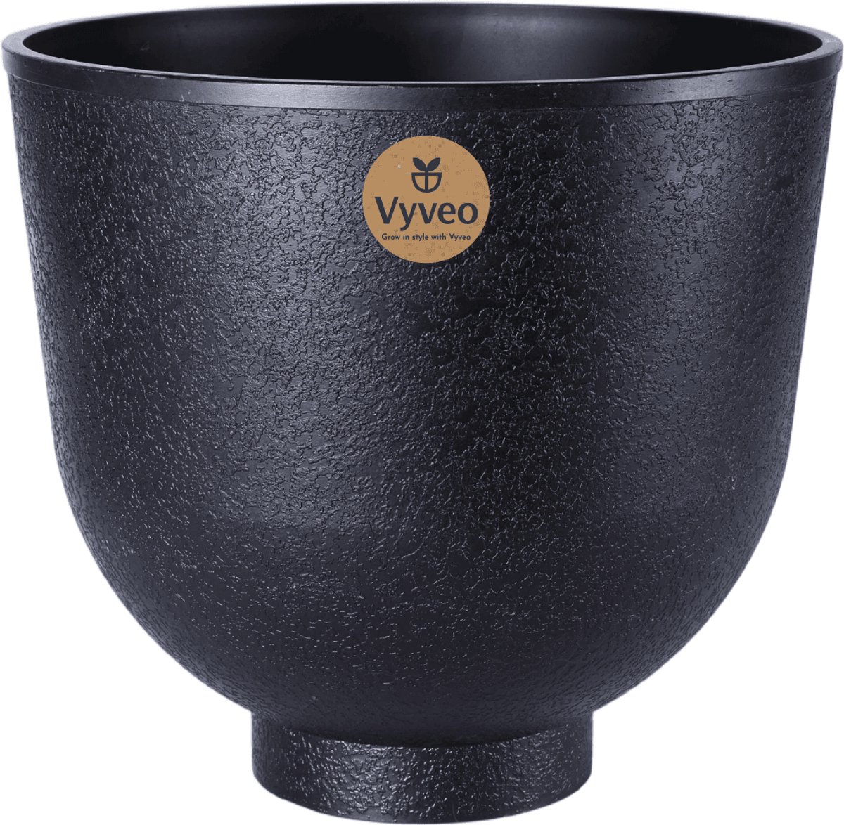 Vyveo - Bloempot Orb - 35x32 - Zwart - Bloempot voor binnen en buiten - Lichtgewicht - Breukbestendig - Vorstbestendig - UV-bestendig