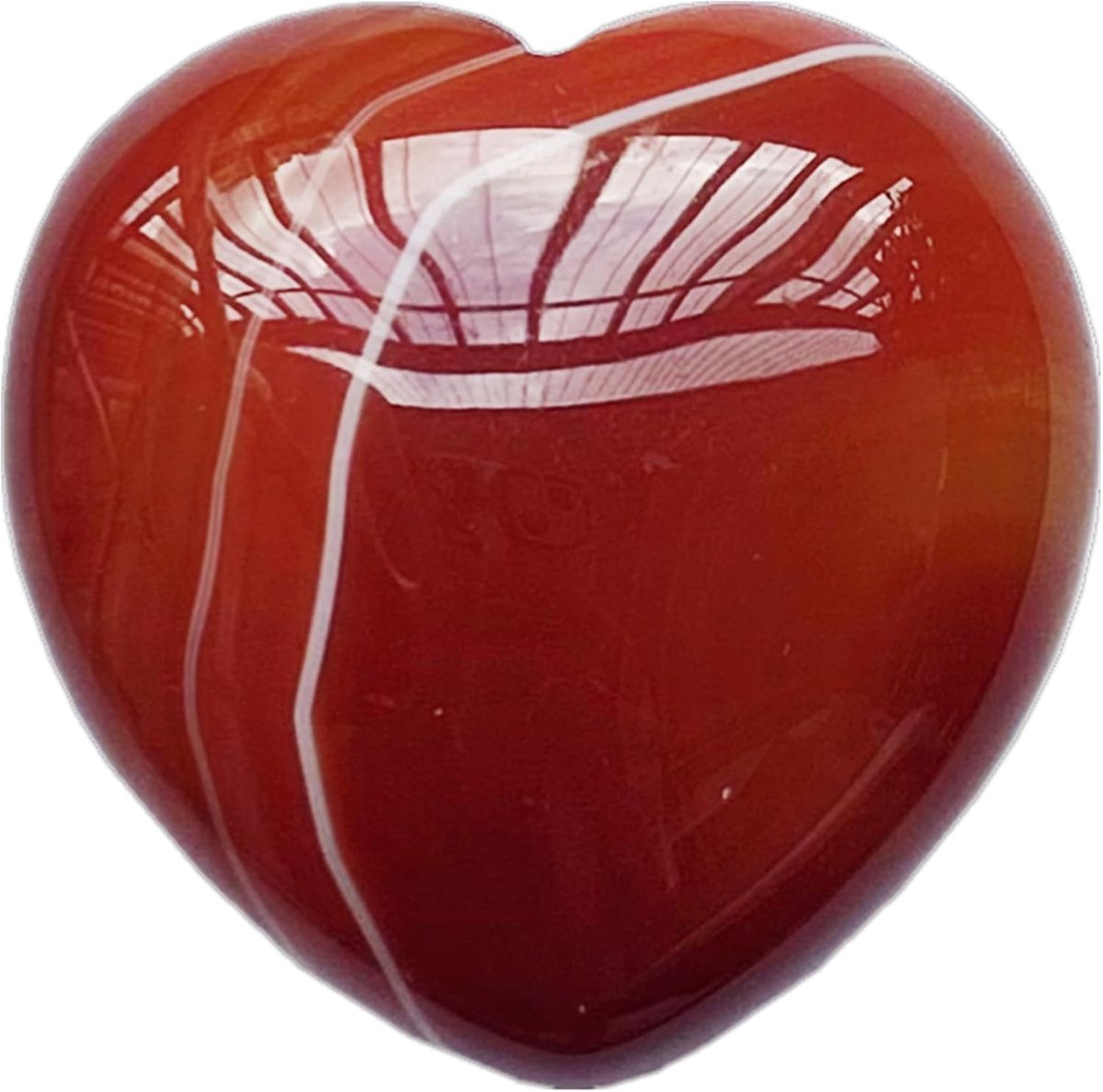 Rode agaat Palm Worry Carved Heart Love Stone, 40 mm kristallen en helende stenen