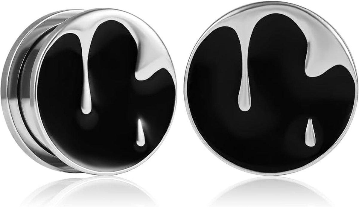 Tunnels Vlees Brancard Enkele Uitlopende Meters Roestvrij Staal Oren Piercing 8mm tot 19mm