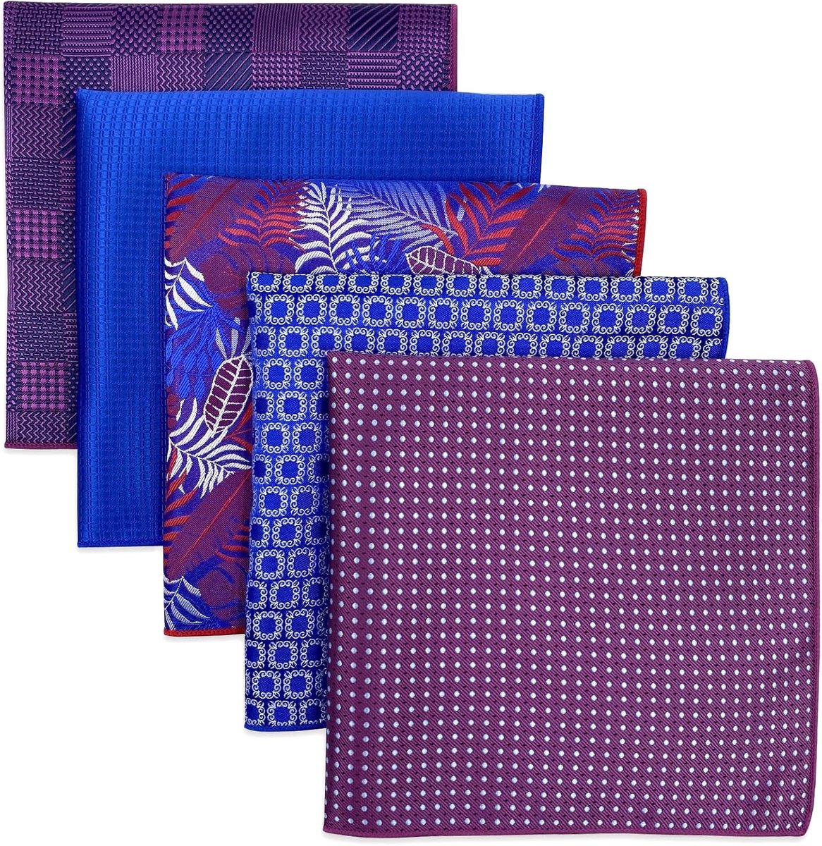 SHLAX&WING 5 stuks geassorteerde heren pochet zakdoeken set Pochetten voor heren